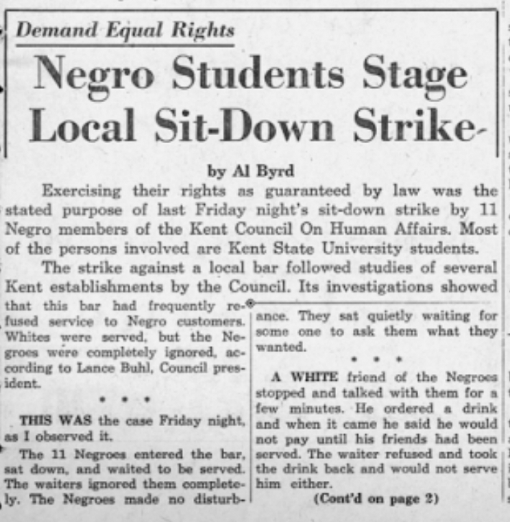 Daily Kent Stater, November 1, 1960, page 1