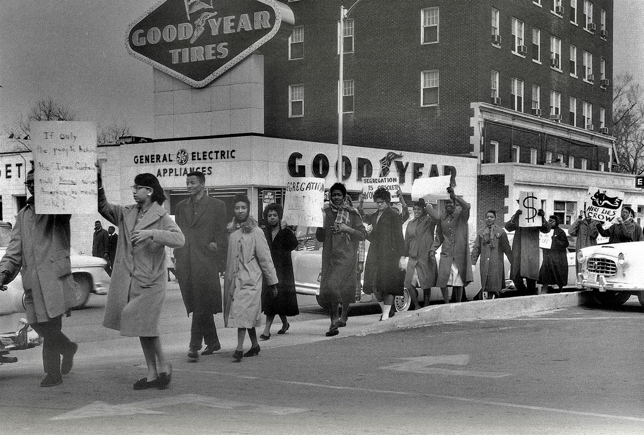 “More than a thousand students join the march for freedom, March 15, 1960.” Williams. Freedom & Justice, page 154.