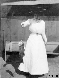 Photograph of Mable Kelso Trory holding a fish