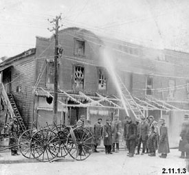 Photograph of Longcoy's Grocery Fire