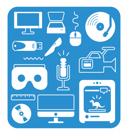 icons representing the technology that's available at the SMS