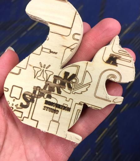 Squirrel created with CNC and Laser cutter at Spark
