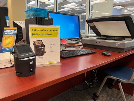 The Image Digitization station offers 11x17" scanning for photographic prints, slides and negatives