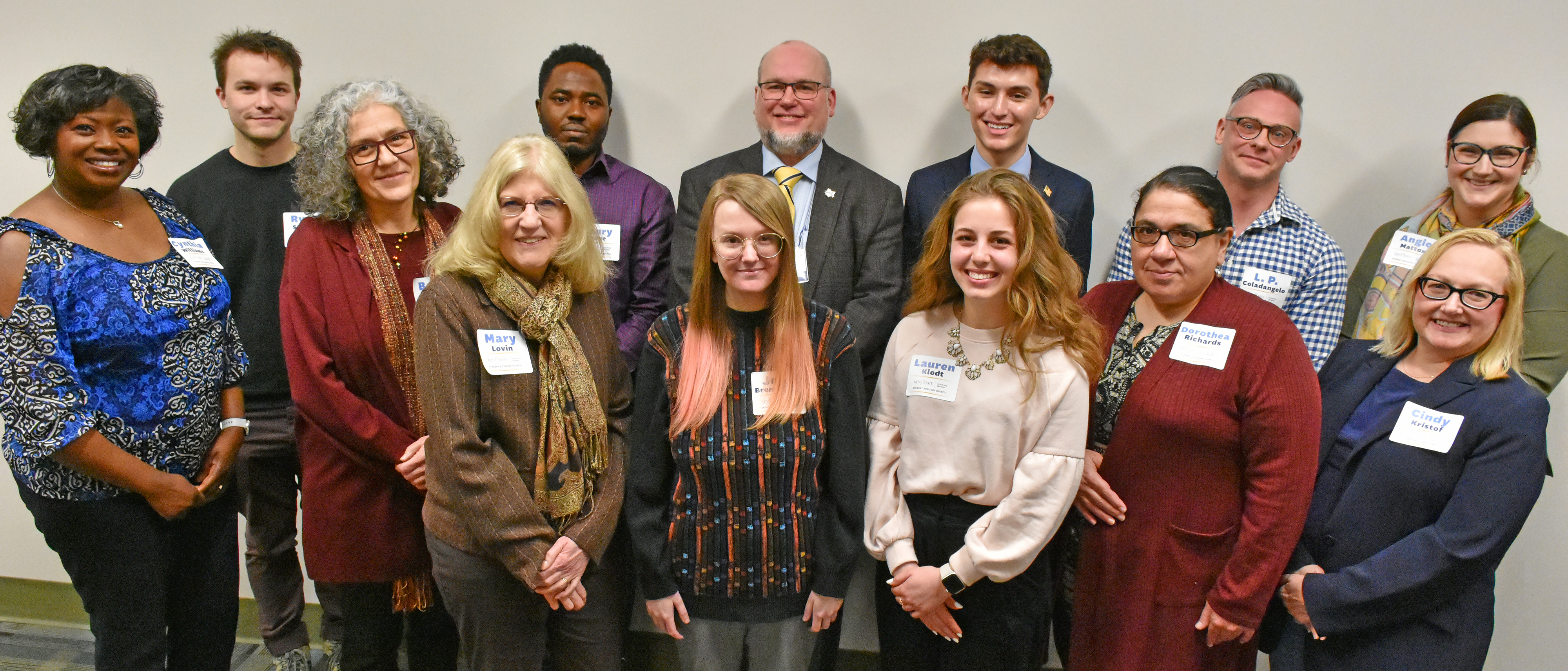 Group photo showing members of the Kent State University Libraries Student Advisory Council